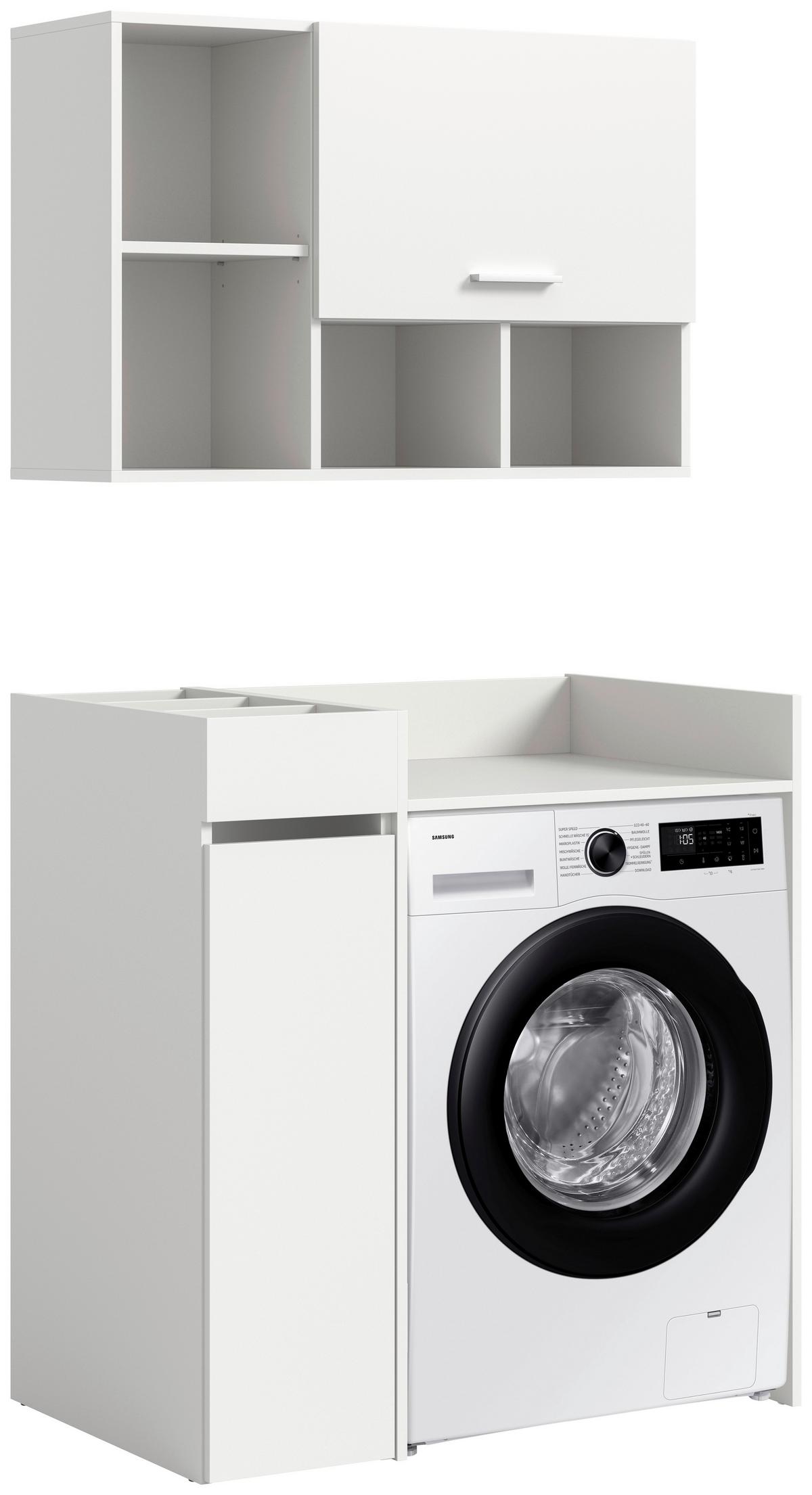 Waschmaschinenschrank Free Weiß - Weiß, Basics, Holzwerkstoff/Kunststoff (95/195/60cm) - MID.YOU