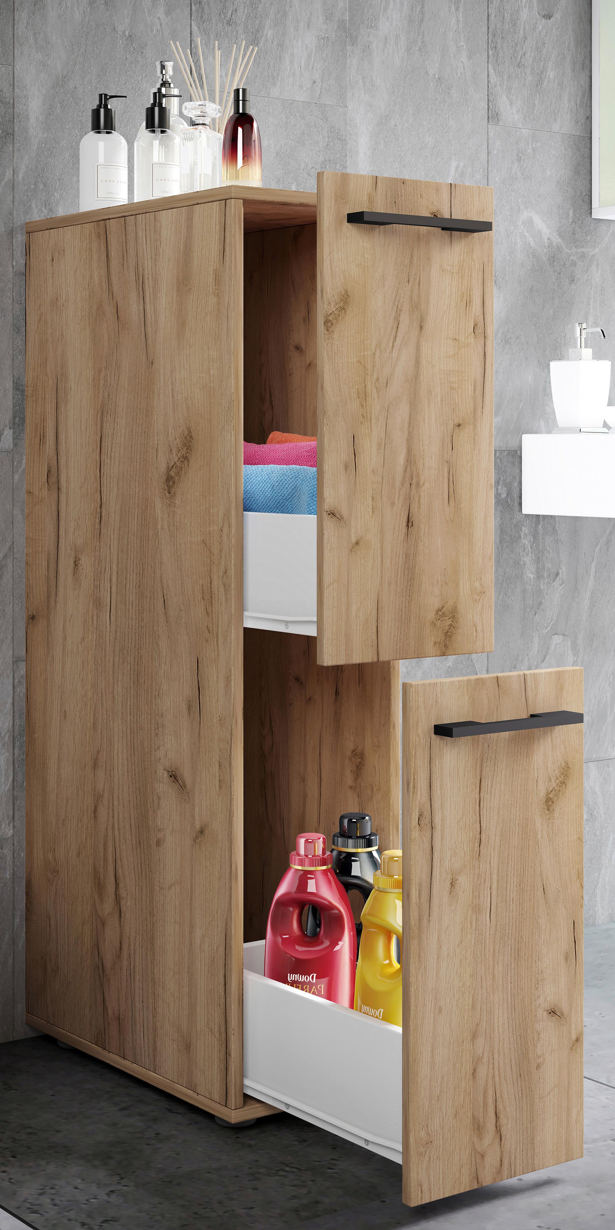 MIDISCHRANK SADILO L - Honigeiche/Anthrazit, Modern, Holzwerkstoff/Kunststoff (25/110/50cm) - MID.YOU