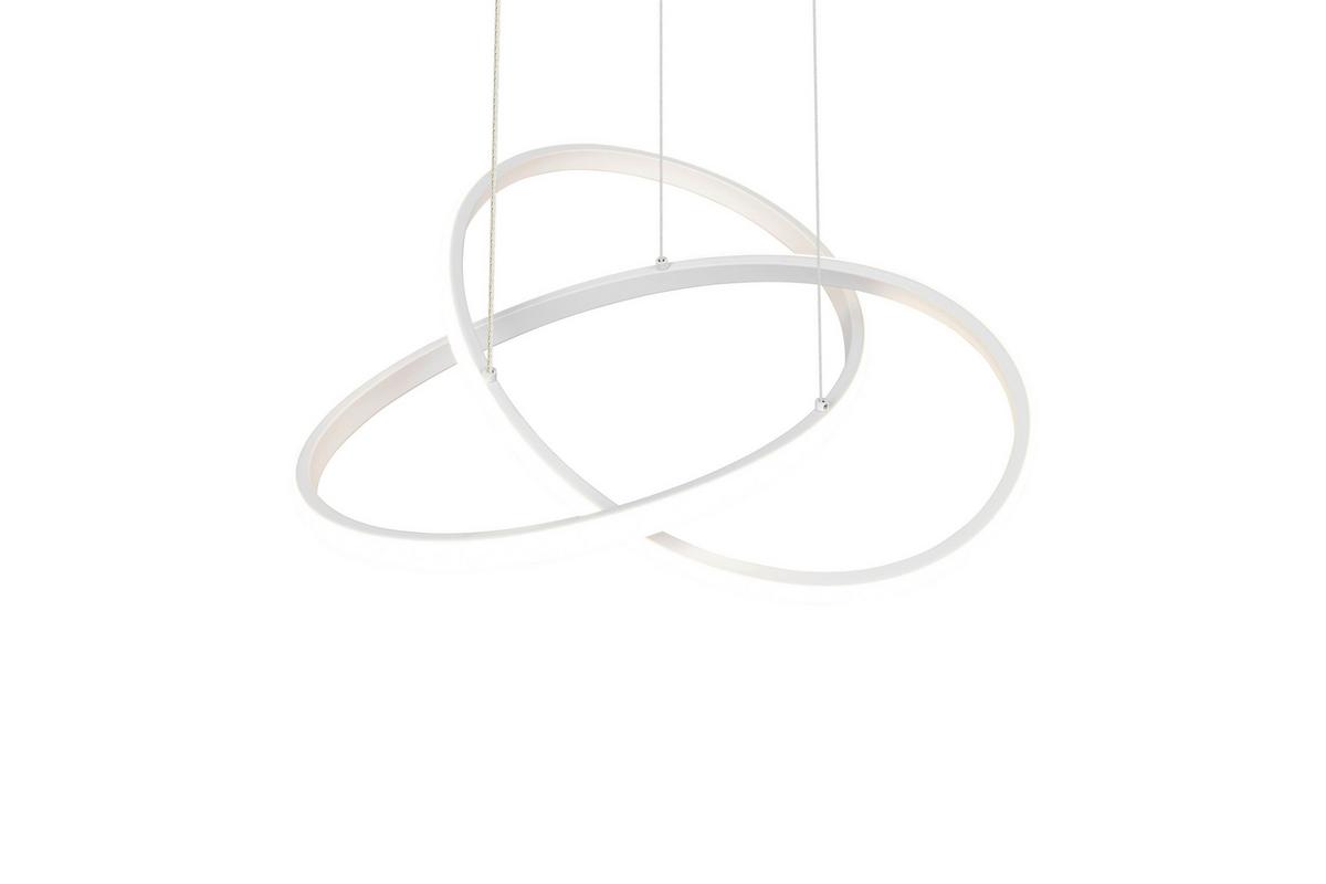 Lampă suspendată cu LED Maximilian - alb, Konventionell, plastic/metal (50/150cm) - Mömax