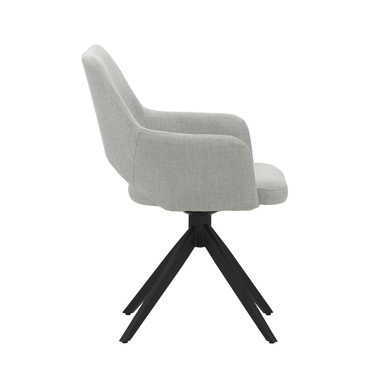 Stuhl Asher Grau - Schwarz/Grau, MODERN, Textil/Metall (54,5/85/61,5cm) - MID.YOU