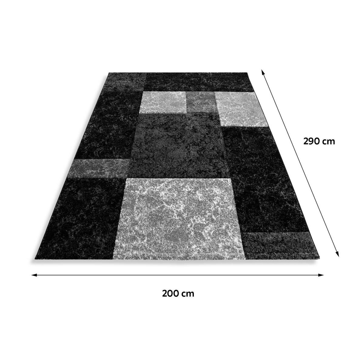 Webteppich Hawaii Schwarz ca. 200x290cm - Schwarz, KONVENTIONELL, Textil (200/290cm) - Novel