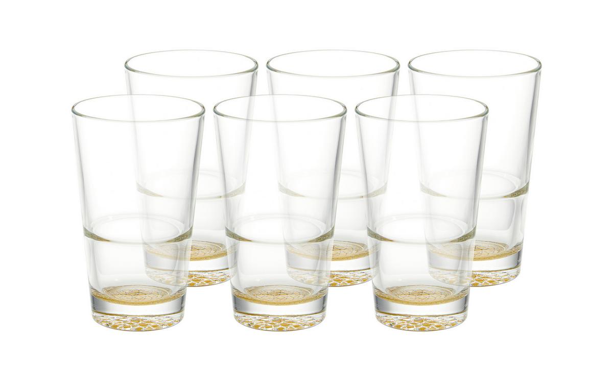 KOMPLET SZKŁA STOŁOWEGO AGNETO - kolor złoty, Modern, szkło (420ml) - Bessagi Home