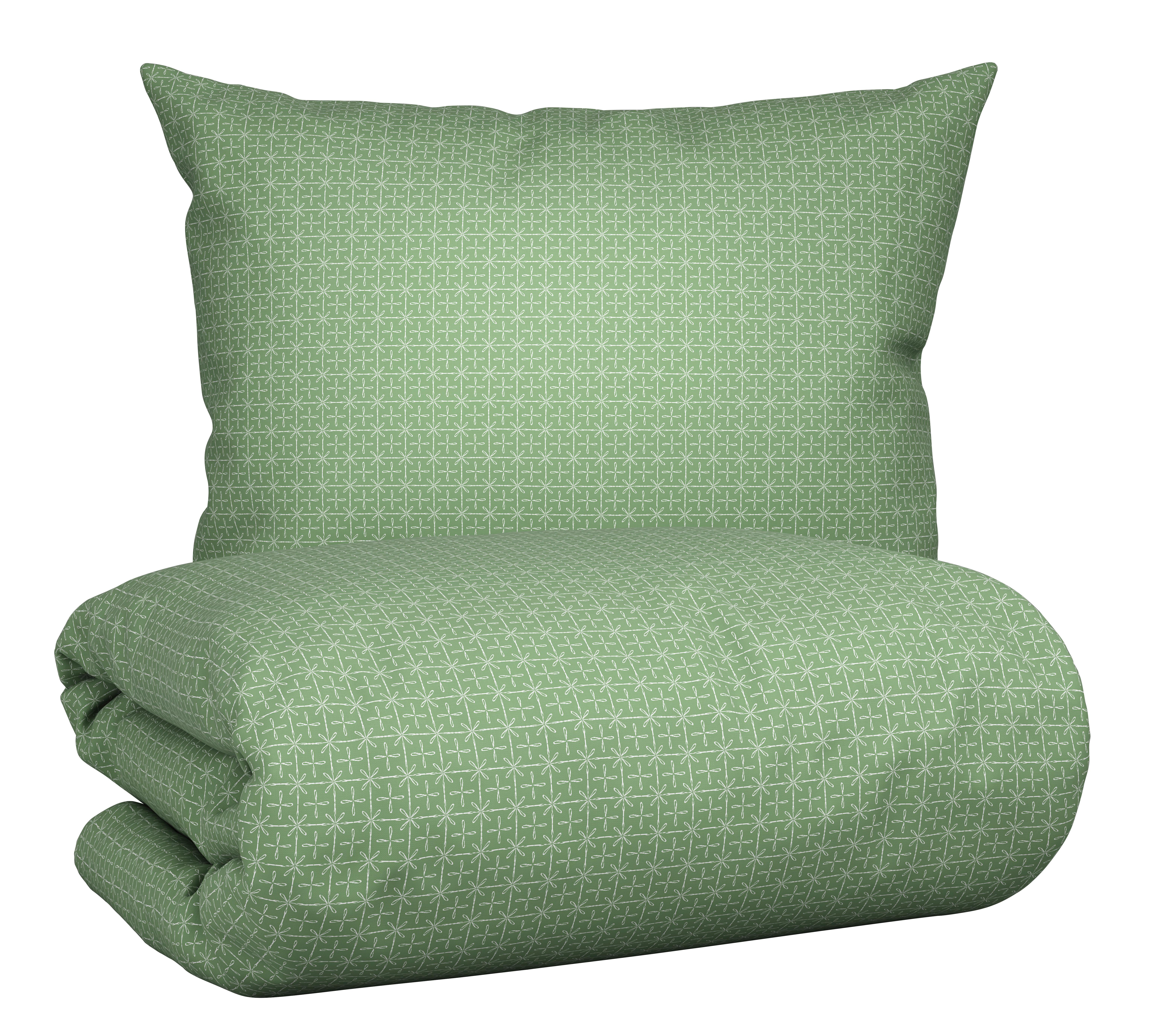 BETTWÄSCHESET LAURA - Grün, Konventionell, Textil (160/210cm) - Modern Living