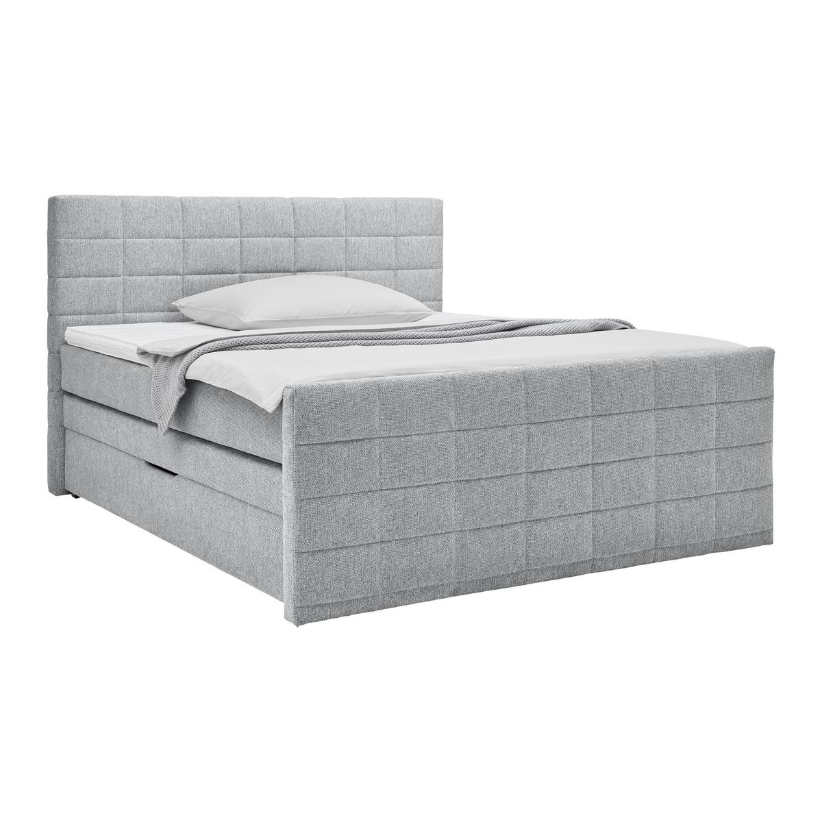 Boxspringbett Damon in Grau ca. 180x200cm - Schwarz/Grau, KONVENTIONELL, Kunststoff/Textil (180/200cm) - Mömax