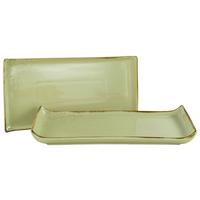 Set Pladnjev Za Serviranje Earth, 2-Delni - žajbljevo zelena, Trend, keramika (16,5/33cm) - Creatable