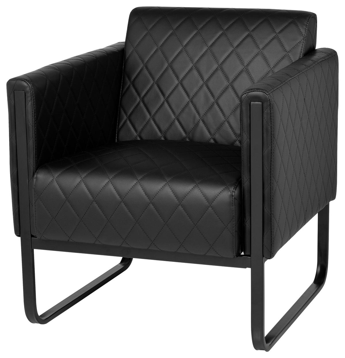 Fotelj Aruba Black, Črna - črna, Moderno, kovina/tekstil (67/78/71cm) - MID.YOU