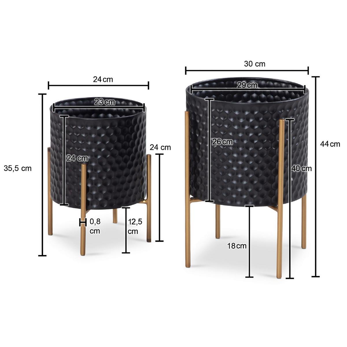 Lonček Za Cvetlice Wl6.752 - črna, Design, kovina (24-30/35,5-44cm) - MID.YOU