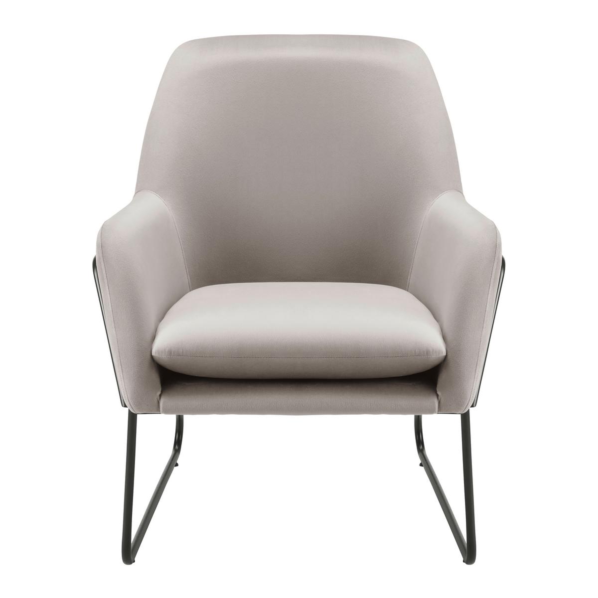 Sessel Kezia Beige Samt - Beige/Schwarz, MODERN, Textil/Metall (71/84/79cm) - Bessagi Home