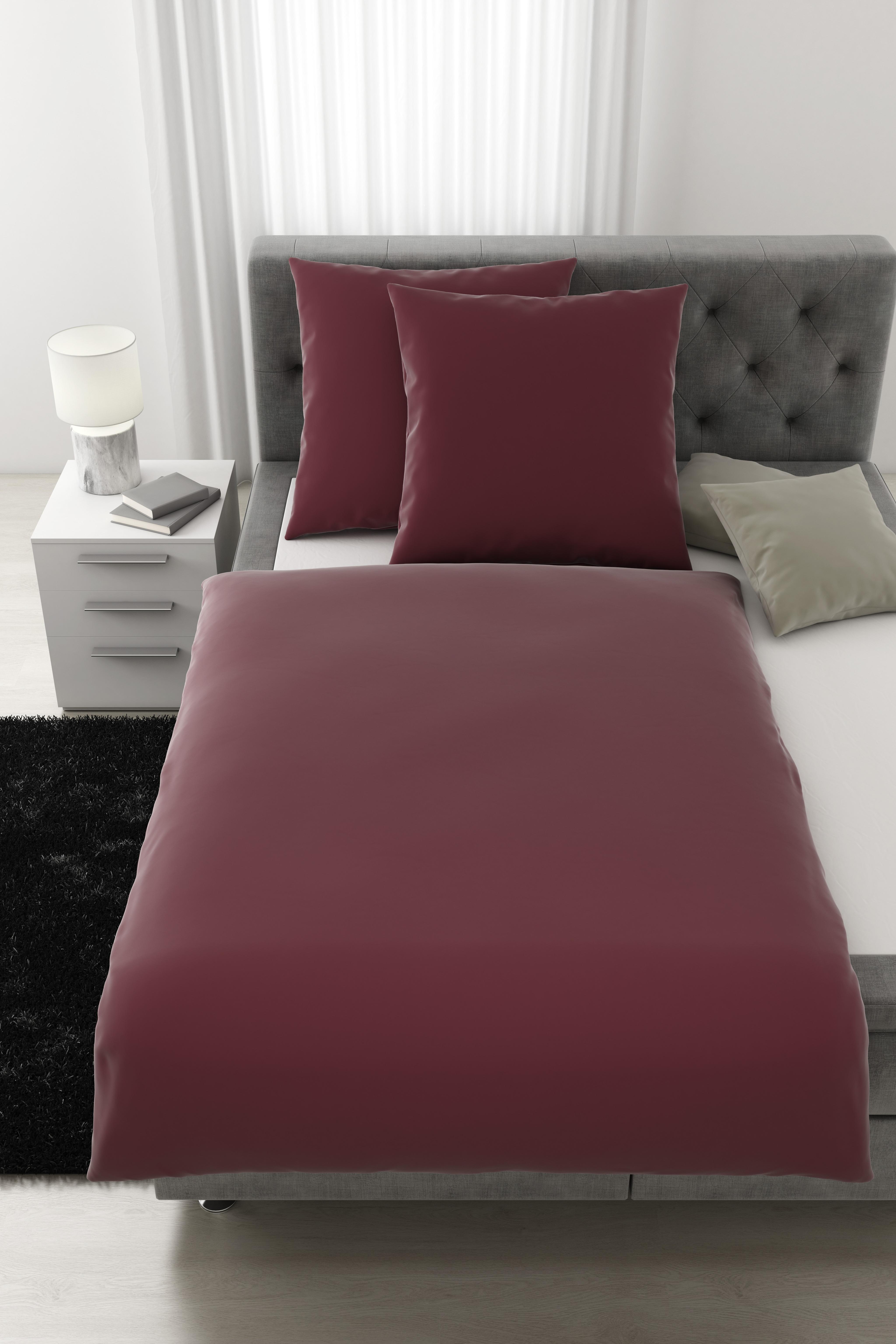 Bettwäsche Alex Uni XXL ca. 200x220cm - Beere, MODERN, Textil (200/220cm) - Premium Living