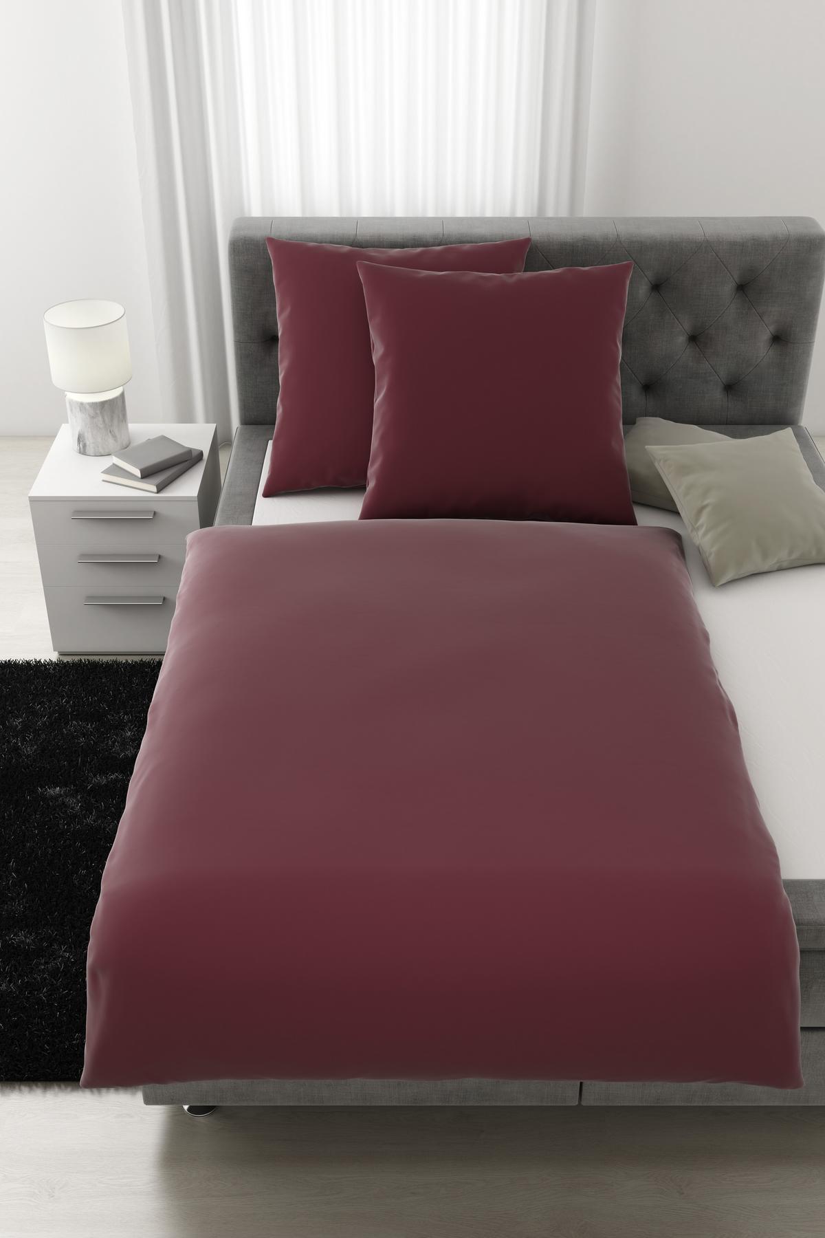 Bettwäsche Alex Uni XXL ca. 200x220cm - Beere, MODERN, Textil (200/220cm) - Premium Living