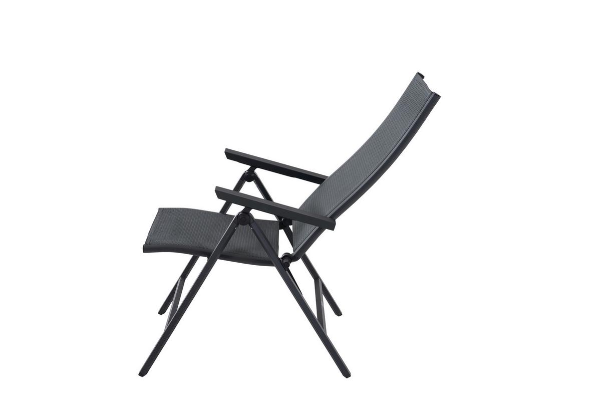 Gartenklappsessel Tauro Anthrazit - Anthrazit, Basics, Kunststoff/Metall (60/110/66cm) - Siena Garden