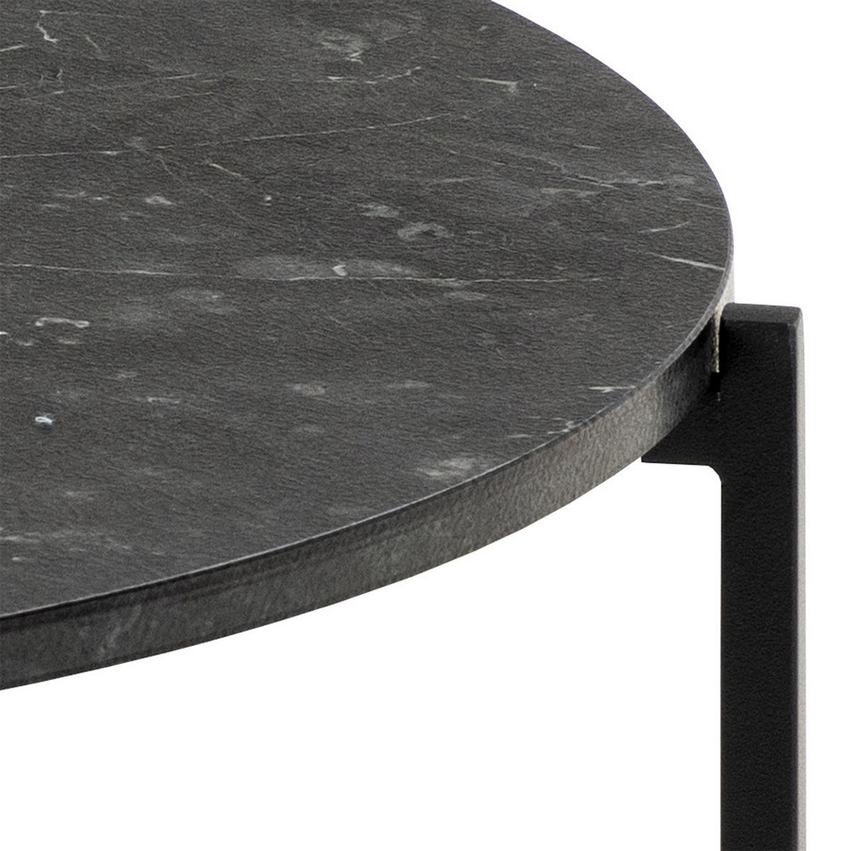 Măsuță de cafea LAMOINE - negru, Modern, metal/material pe bază de lemn (70/70/42cm) - Modern Living