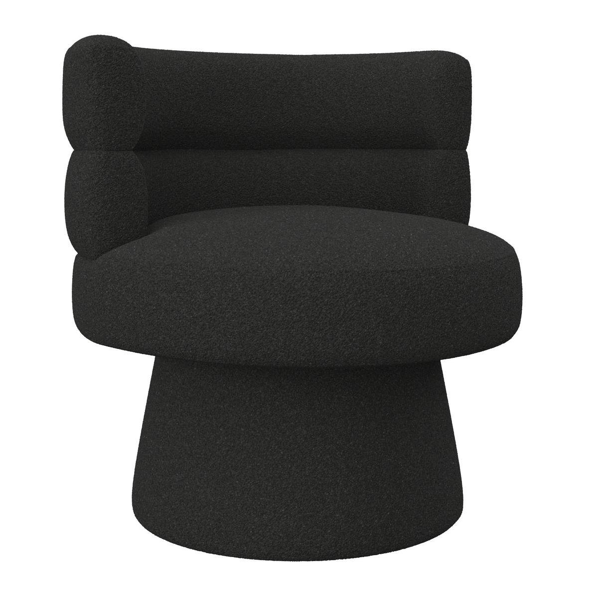 Stuhl Julina Schwarz Bouclé Gepolstert - Schwarz, MODERN, Holz/Textil (71/74/72cm) - Bessagi Home
