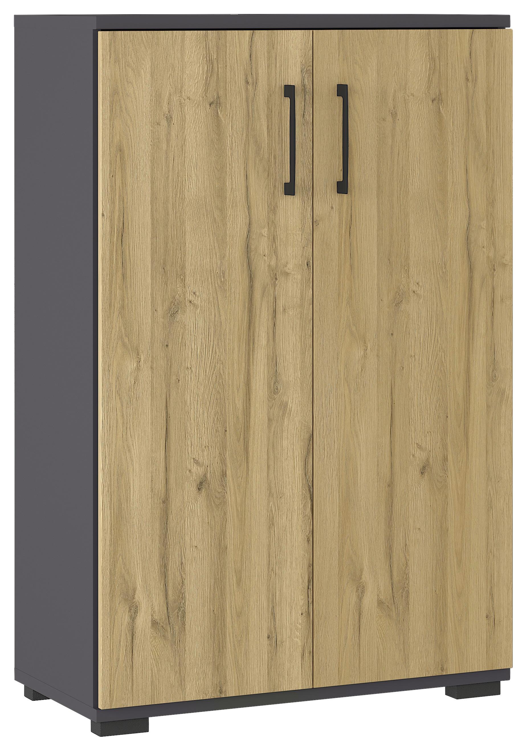 AKTENSCHRANK GW-PROFI 2.0 - Eichefarben/Graphitfarben, KONVENTIONELL, Holzwerkstoff (80/123/40cm) - Germania