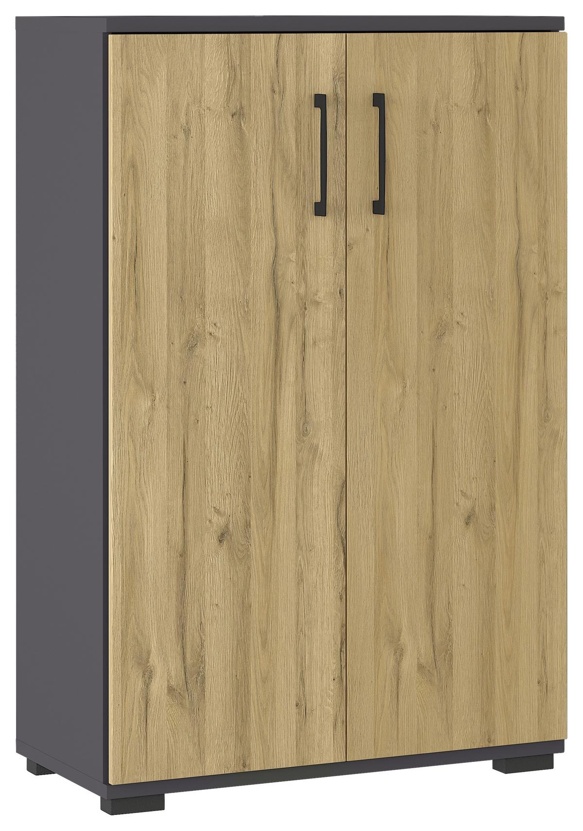 AKTENSCHRANK GW-PROFI 2.0 - Eichefarben/Graphitfarben, KONVENTIONELL, Holzwerkstoff (80/123/40cm) - Germania