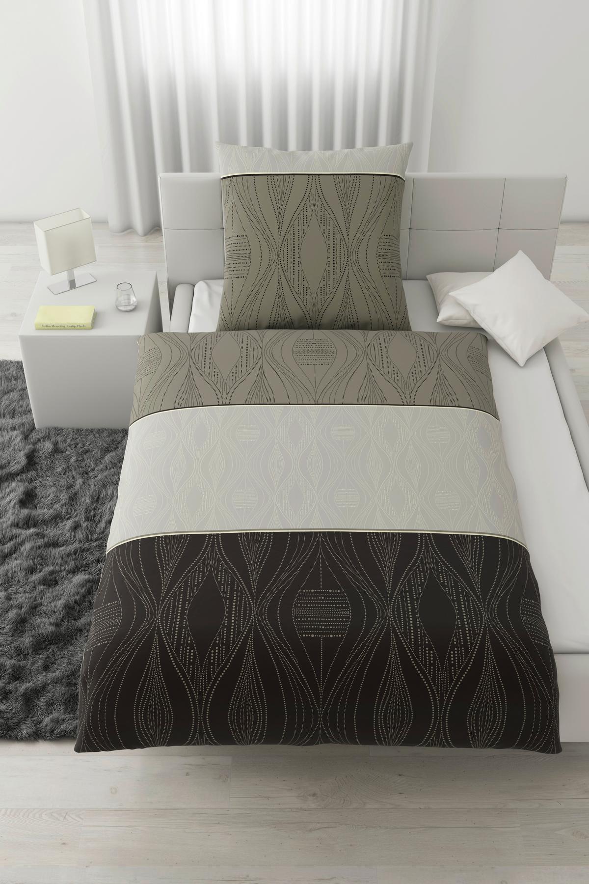 Bettwäsche Erik XL Grau ca. 155x220cm - Grau, KONVENTIONELL, Textil (155/220cm) - Modern Living