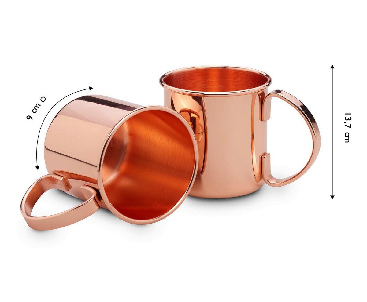 Set Lončkov Moscow Mule, Barva Bakra, 4 Kos - barve bakra, Basics, kovina (13,7/8,9/9cm) - Echtwerk