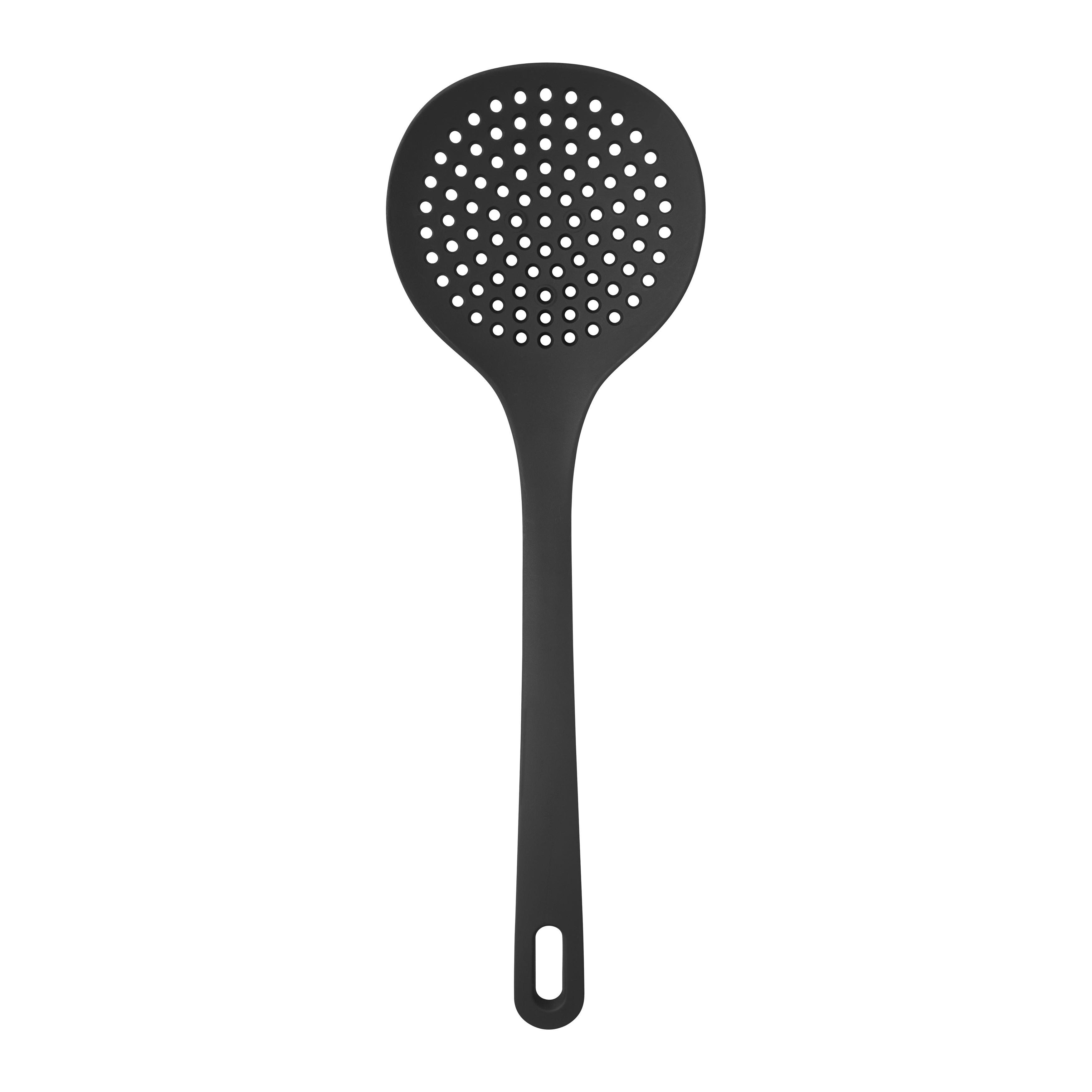 Abseihlöffel Kiki Dunkelgrau matt - Dunkelgrau, KONVENTIONELL, Kunststoff (33,5cm) - Mömax