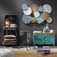 Kommode Vintage Türkis - Türkis/Goldfarben, LIFESTYLE, Holz/Metall (82/57,5/43cm) - PREMIUM LIVING