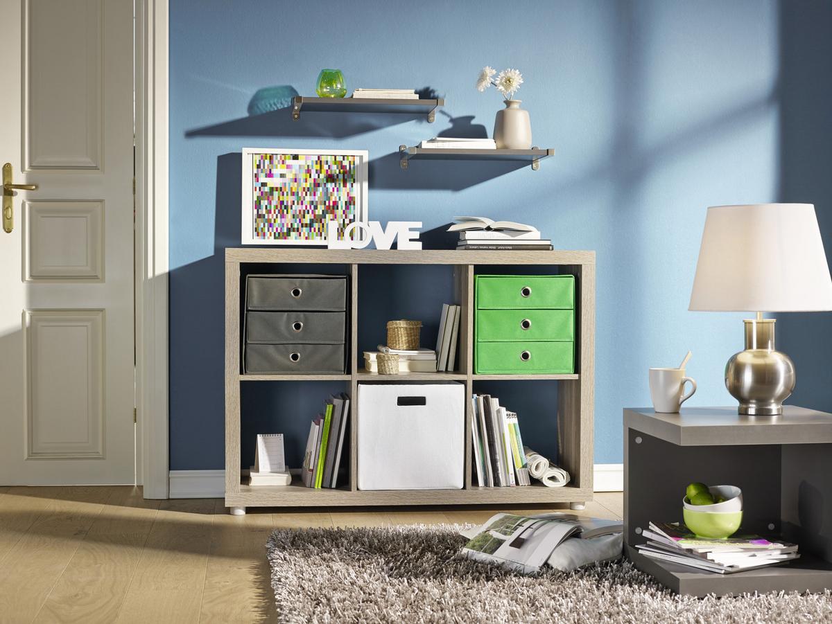 Raumteiler Eichefarben - Eichefarben/Alufarben, Holzwerkstoff (117/84/35cm) - Mömax