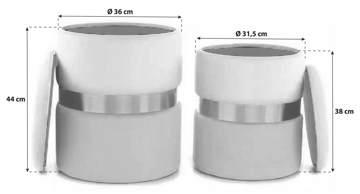 HOCKERSET KBIM1 - Blau/Hellblau, Basics, Kunststoff/Textil (31,5/36/38/44cm) - Kayoom