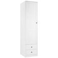 Kleiderschrank Weiß - Dunkelbraun/Weiß, ROMANTIK / LANDHAUS, Holz (51,6/218/60cm) - Modern Living