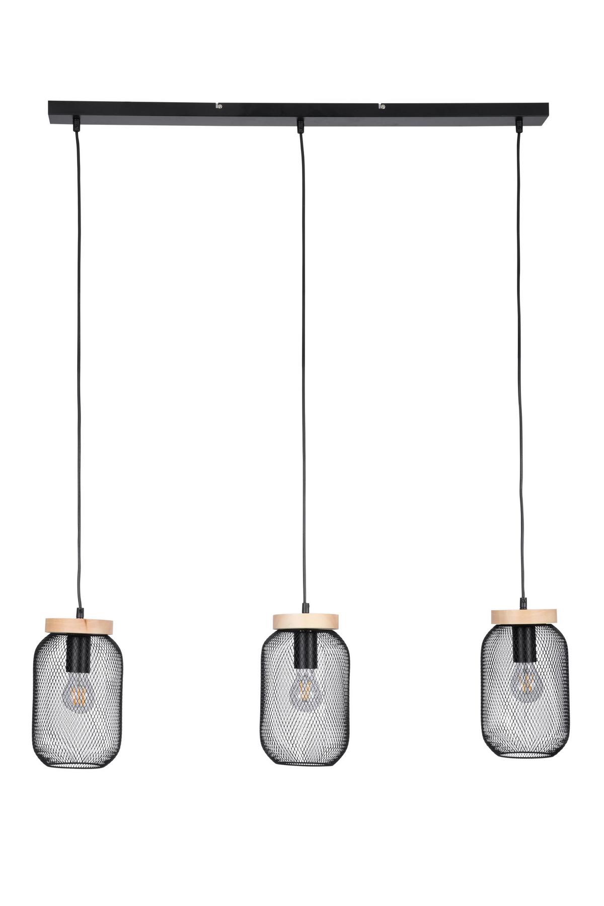LAMPA WISZĄCA LT2390-03 CHESTER *SBM* - czarny, Lifestyle, metal/drewno (16/120cm) - Marama