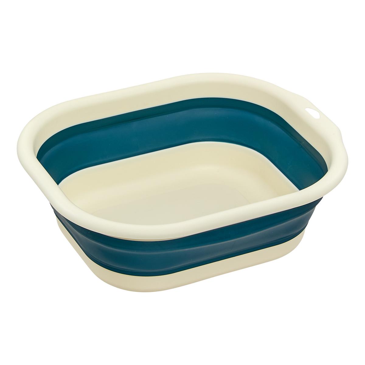 Set coșuri de rufe pliabile Bassi 3/1, cca. 3L+5L+10L - maro/albastru, Basics, plastic (38,5/34/14,5cm)