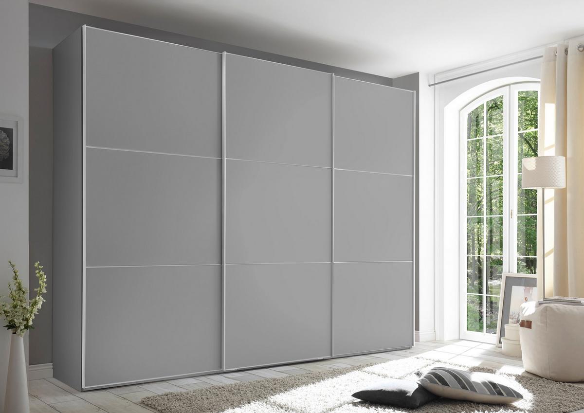 SZAFA PRZESUWNA/PODWIESZ.DRZWI INCLUDO 249CM SAPHIR - kolor aluminiowy/szary, Modern (249/222/68cm) - MID.YOU