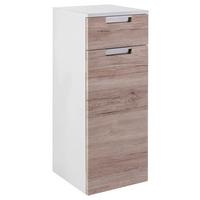 Unterschrank "Mars" , eiche - Chromfarben/Eichefarben, MODERN, Holzwerkstoff/Metall (33,0/88,5/35,0cm) - MID.YOU
