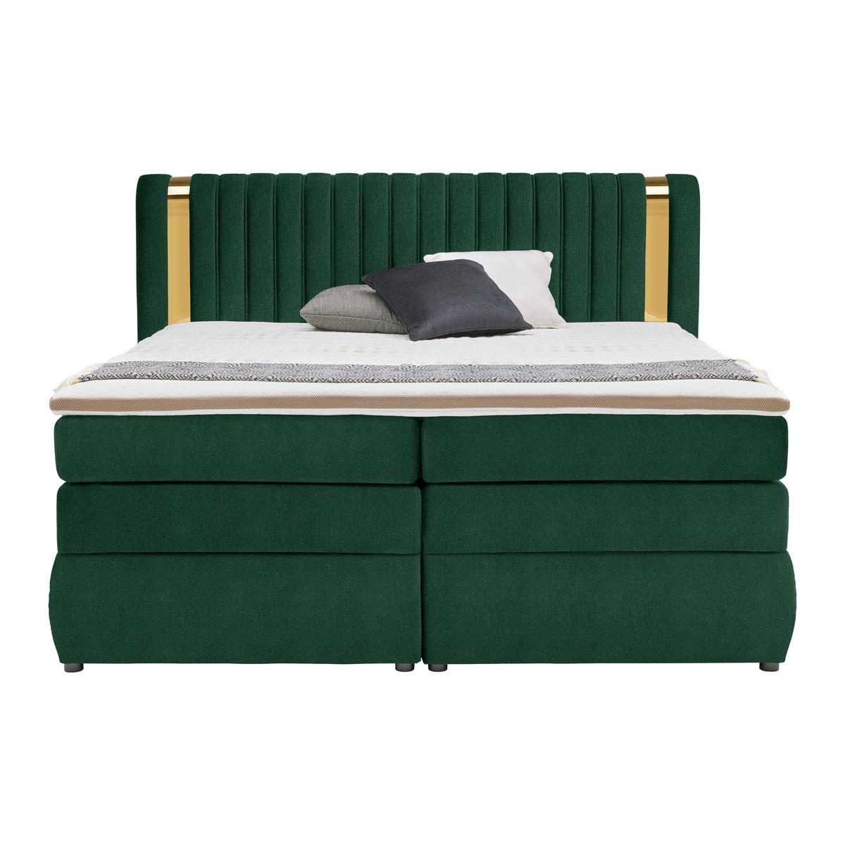 PAT BOXSPRING MINOLA GOLD EXKLUZIV - verde pădure, Konventionell, textil (180/200cm) - Premium Living