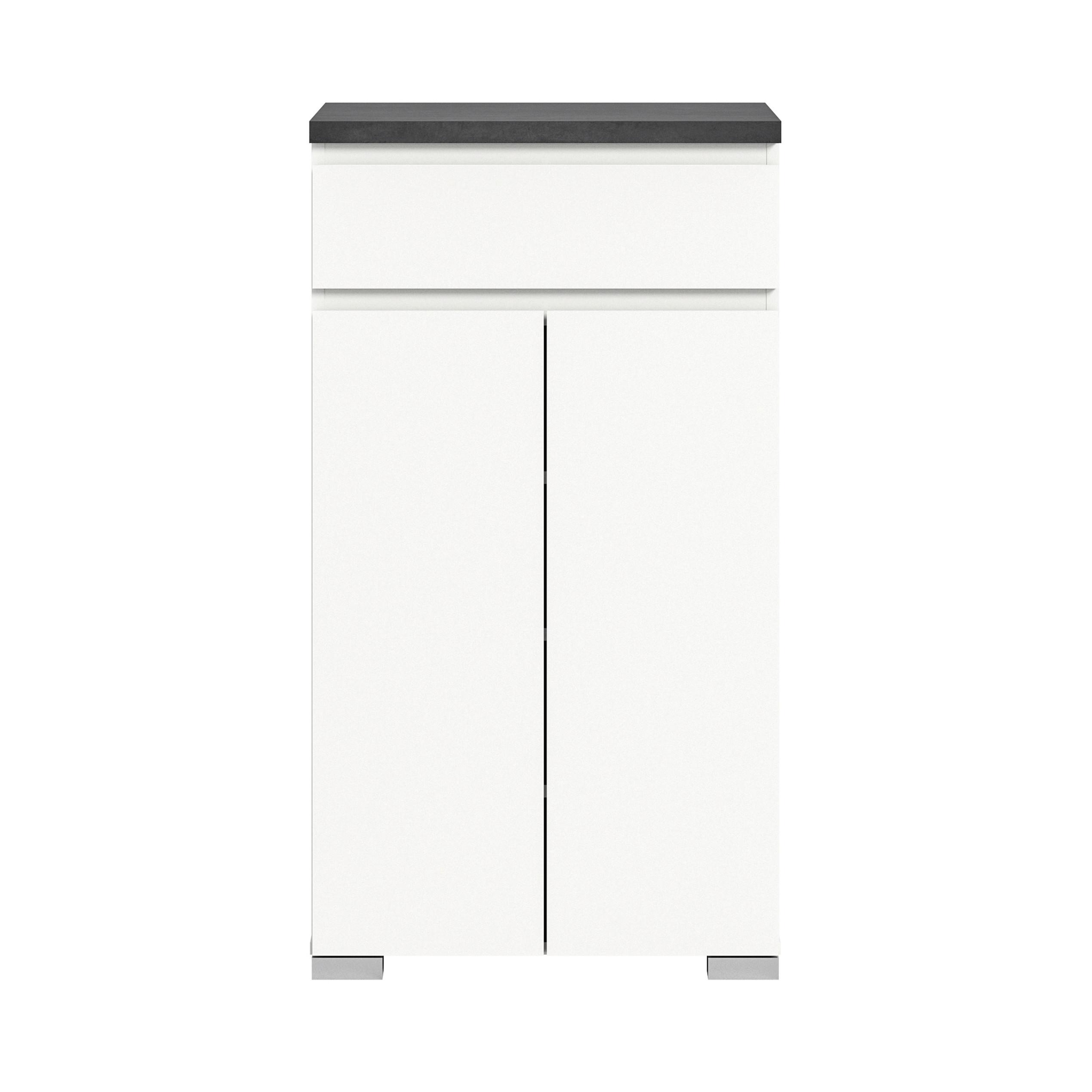 Schuhschrank Shoelove in Weiß/Grau - Silberfarben/Weiß, MODERN, Holzwerkstoff (60/109/40cm) - Mömax