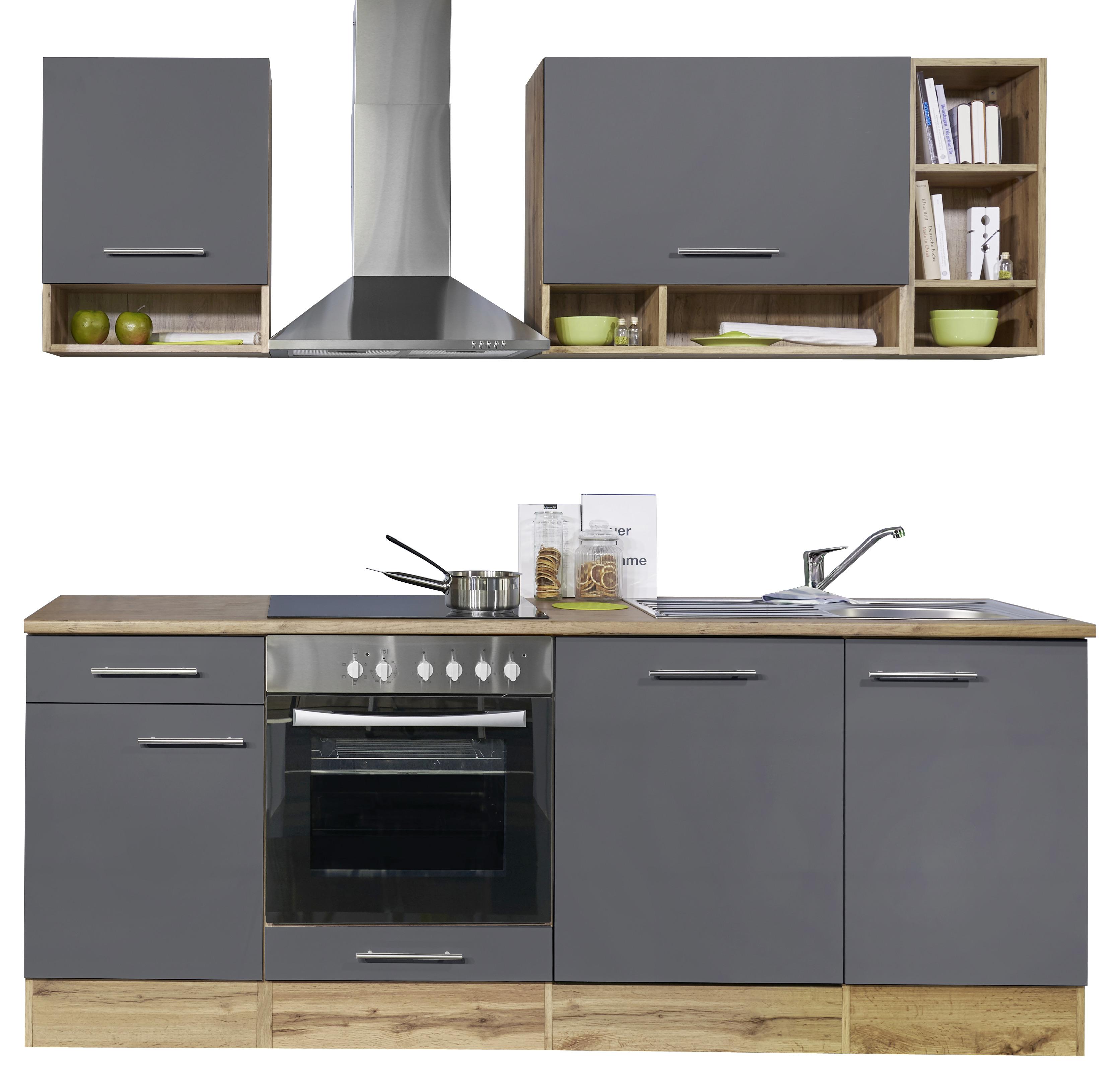 Kuhinjski Blok Madeira 220 Az - hrast/antracit, Moderno, leseni material (220/205/60cm) - Modern Living