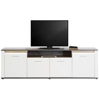Comodă TV Alassio - alb/culoare lemn stejar, Modern, material pe bază de lemn (203,6/62/40,5cm) - Modern Living