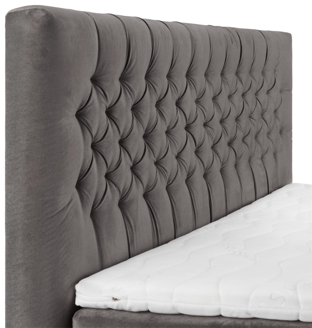 Boxspring Krevet One - siva/crna, Konvencionalno, tekstil/drvo (160/200cm) - Mömax