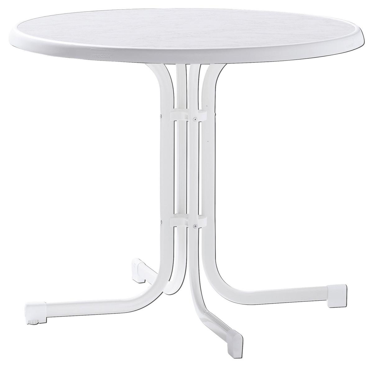 Gartentisch Weiß ca. 86x86x72cm - Weiß, MODERN, Holzwerkstoff/Metall (86/86/72cm) - Sieger