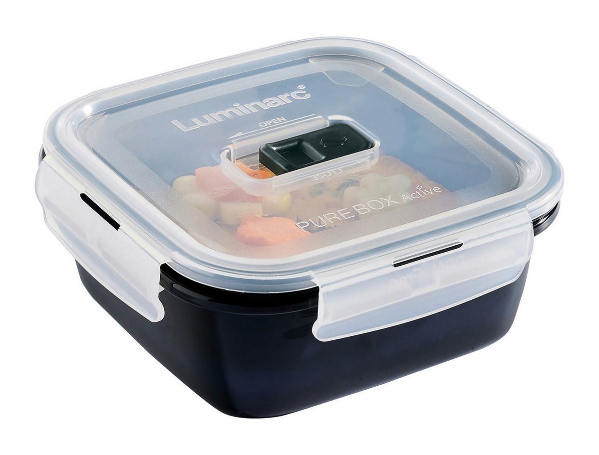 Set Posod Za Shranjevanje Black Box, 2-Delni - črna/prozorno, Basics, steklo - Creatable