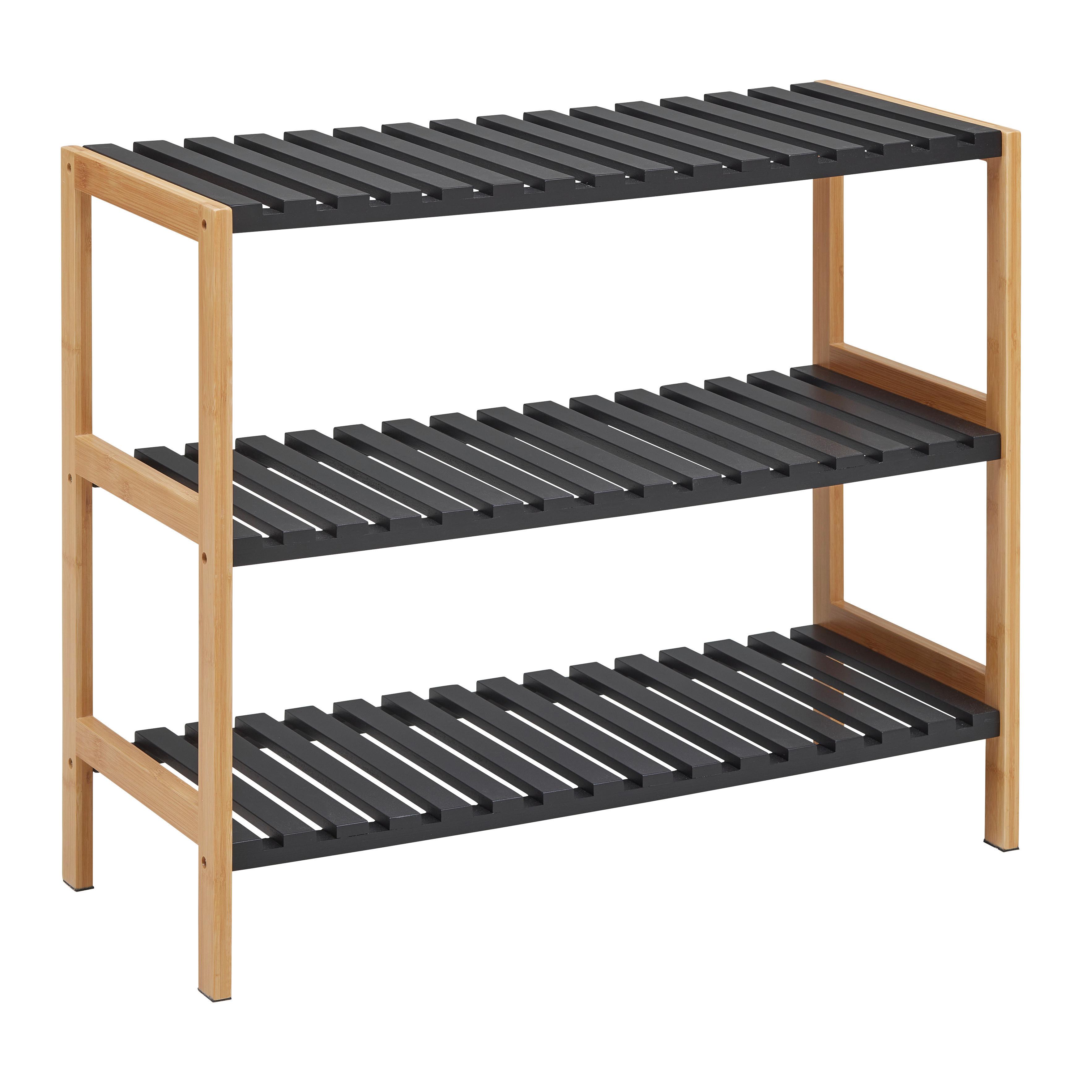 SKOHYLLA ELSA -SB- - svart/naturfärgad, Modern, trämaterial/naturmaterial (70/58,5/30cm) - Mömax