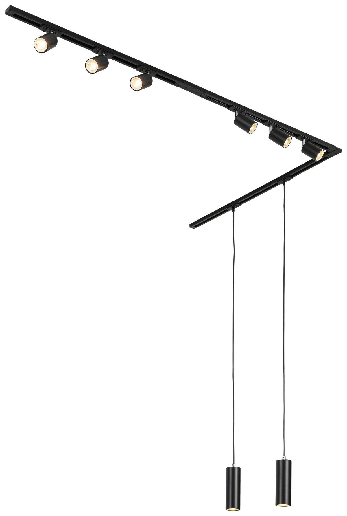 SYSTEM SZYNOWY BINE - czarny/kolor chromowy, Trend, tworzywo sztuczne/metal (262cm) - Novel