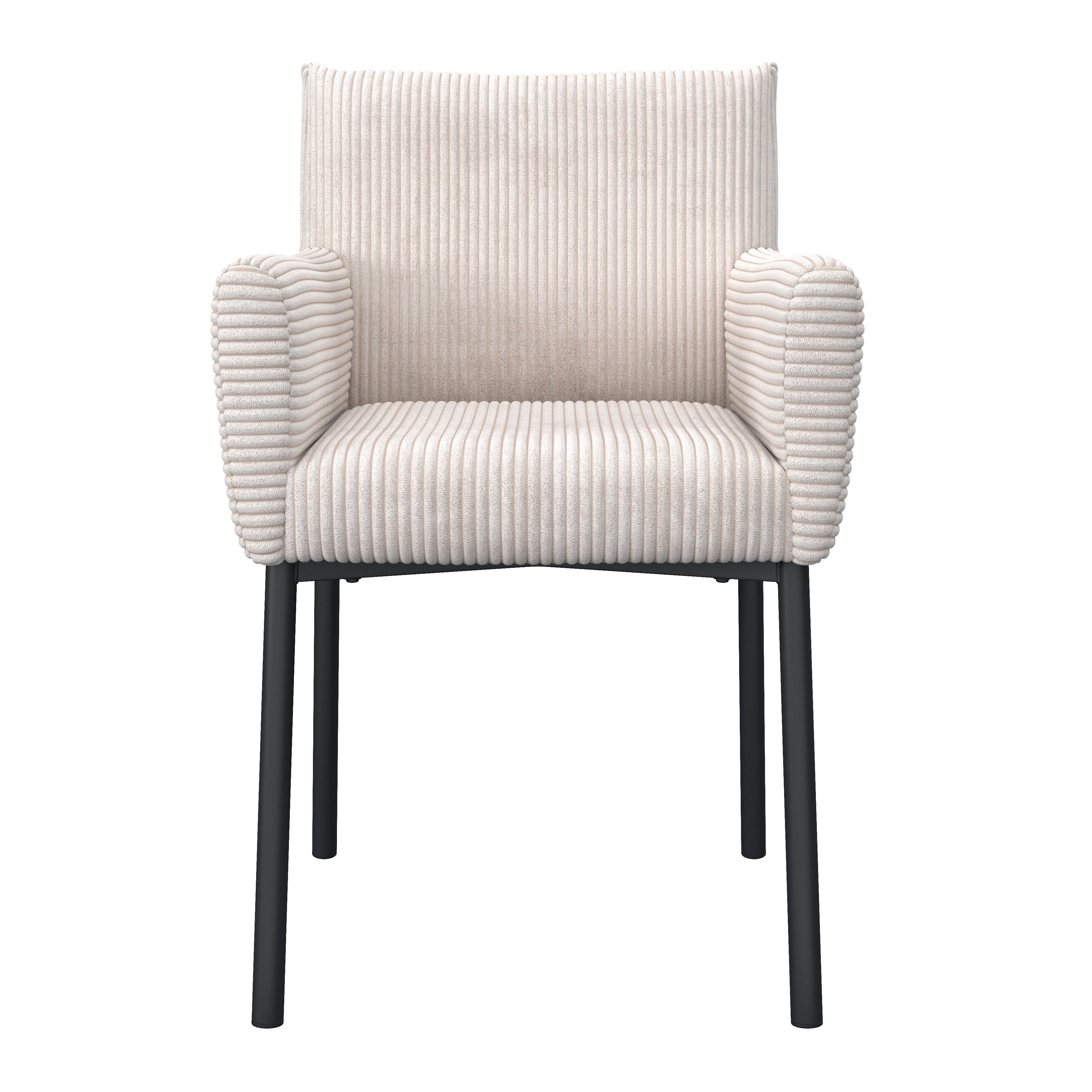 STOL MED ARMSTÖD SOFIA - beige/svart, Modern, metall/trä (57/87/58cm) - Bessagi Home