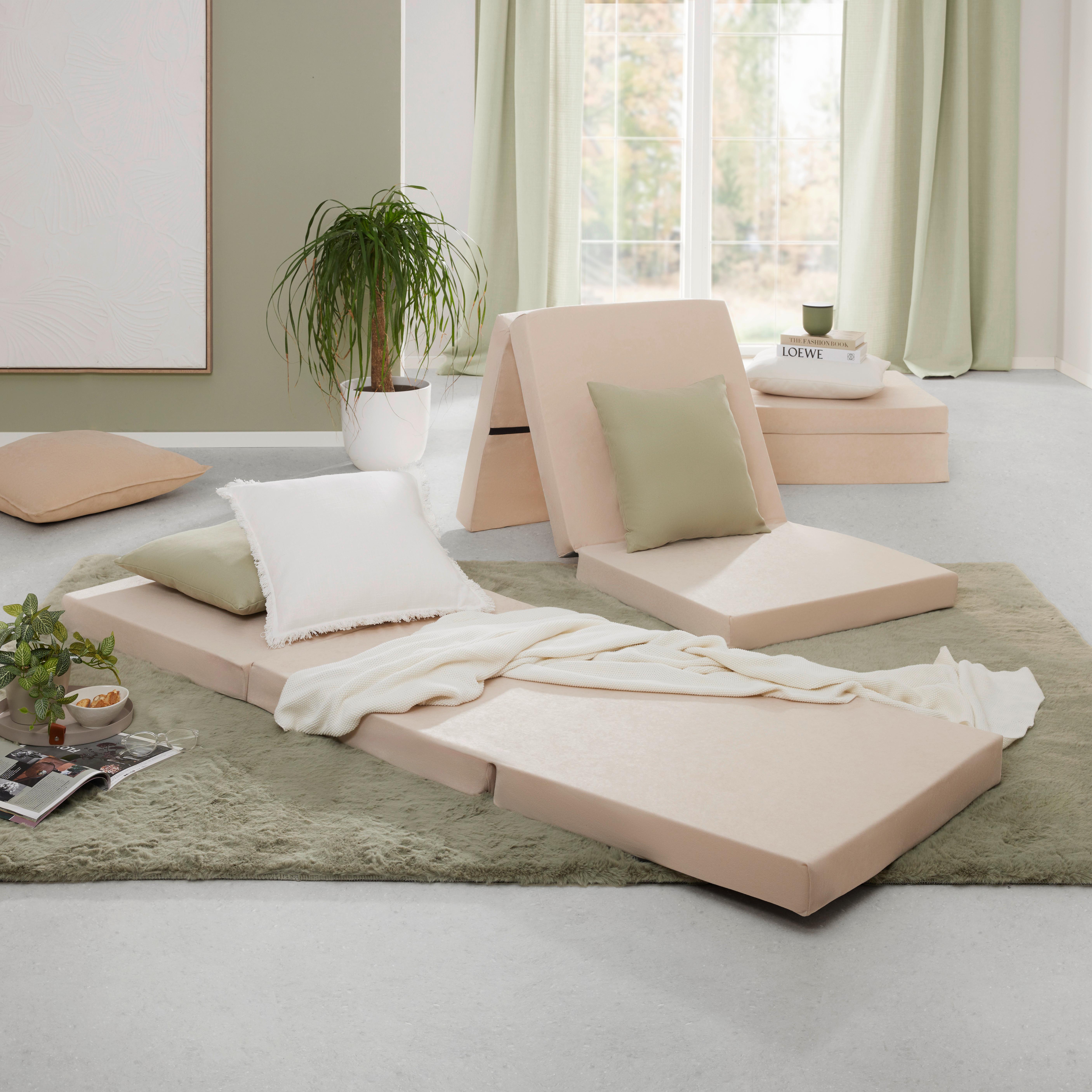 Faltmatratze Anna Beige H1 ca. 65x186cm - Beige, MODERN, Textil (65/186cm) - Mömax