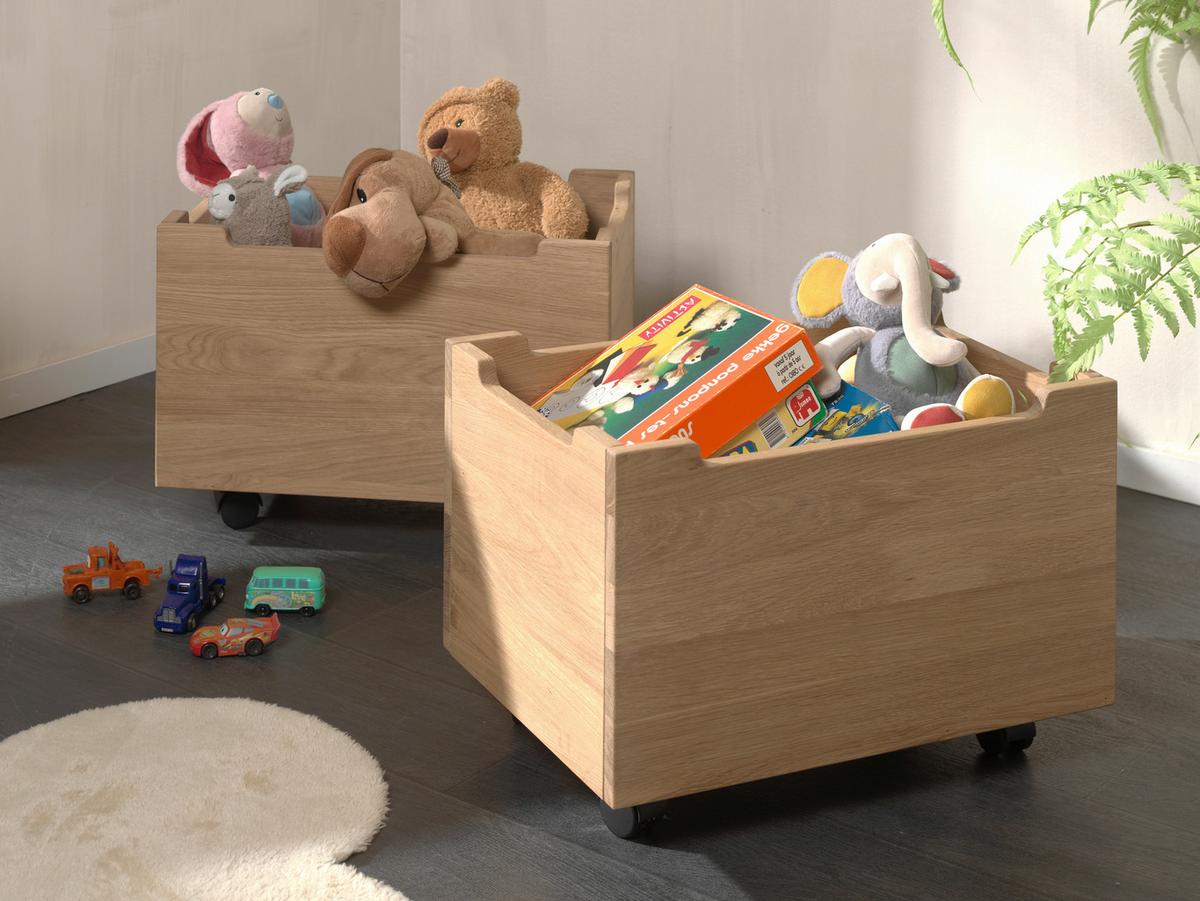 Bettschubkasten RORREST Eichefarben Echtholz Eiche - Eichefarben, MODERN, Holz (57/32,5/40cm) - Vipack