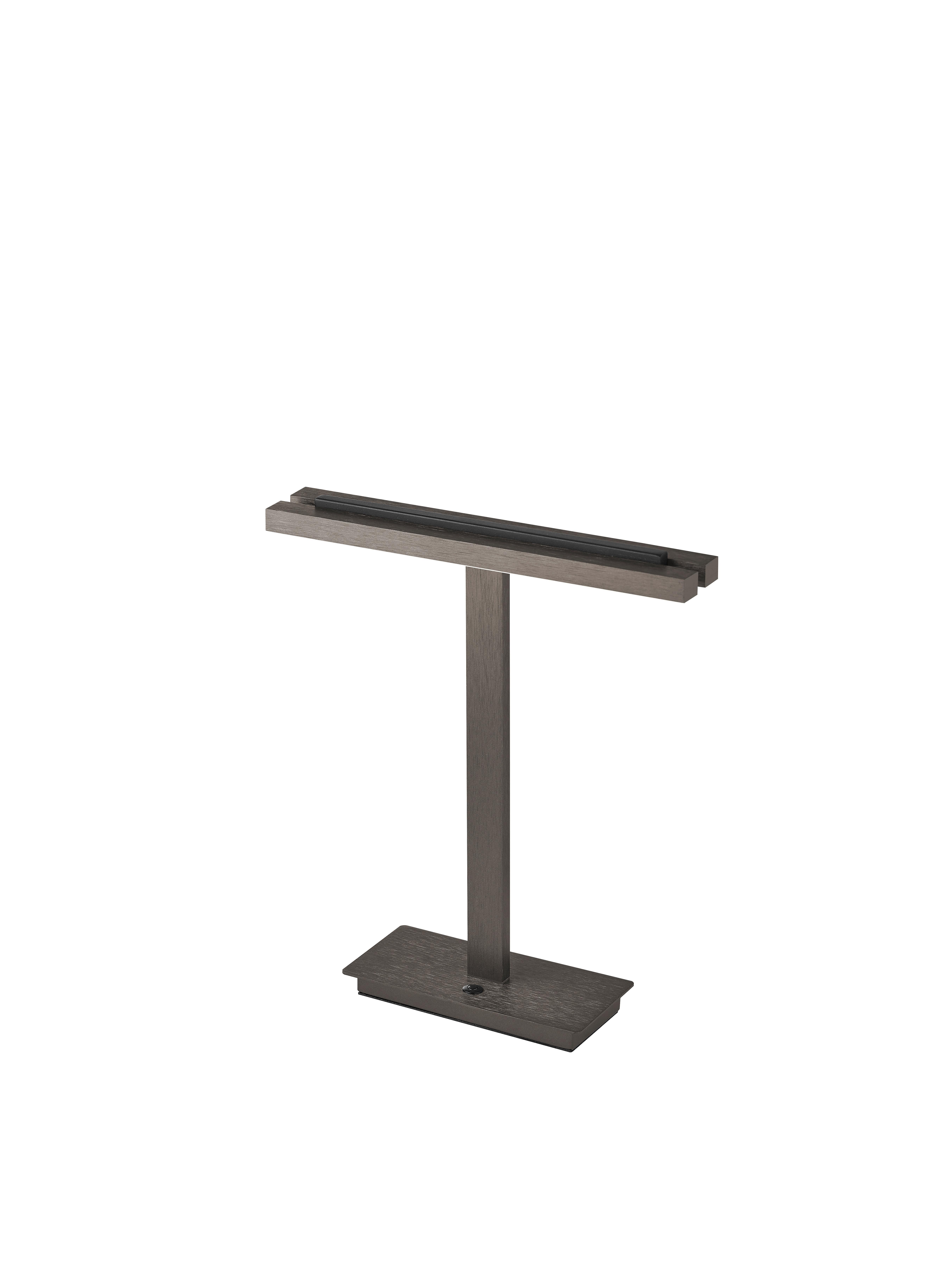 LAMPA STOŁOWA LED 50445/2-15 BEN - kolor brązu, Basics, metal (40/17,5/40cm) - elements by BANKAMP