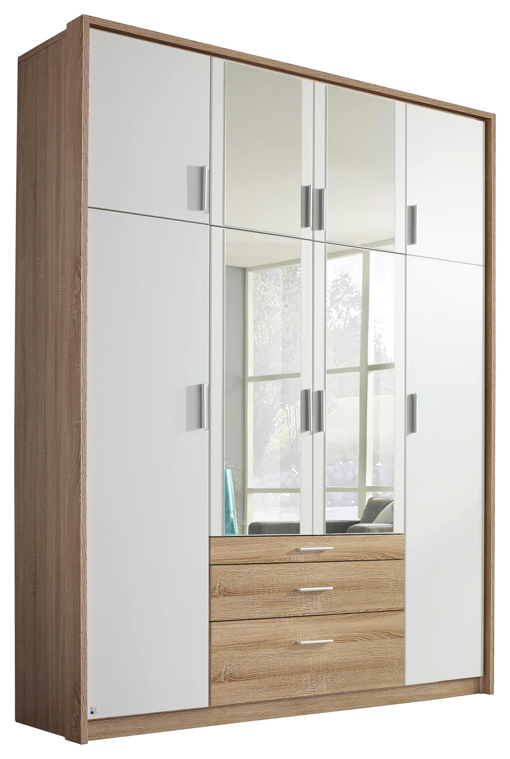 Ormar Sa Klasičnim Vratima Hildesheim - sonoma hrast/prozirna, Dizajnerski, staklo/pločasti materijal (185/231/56cm) - Modern Living