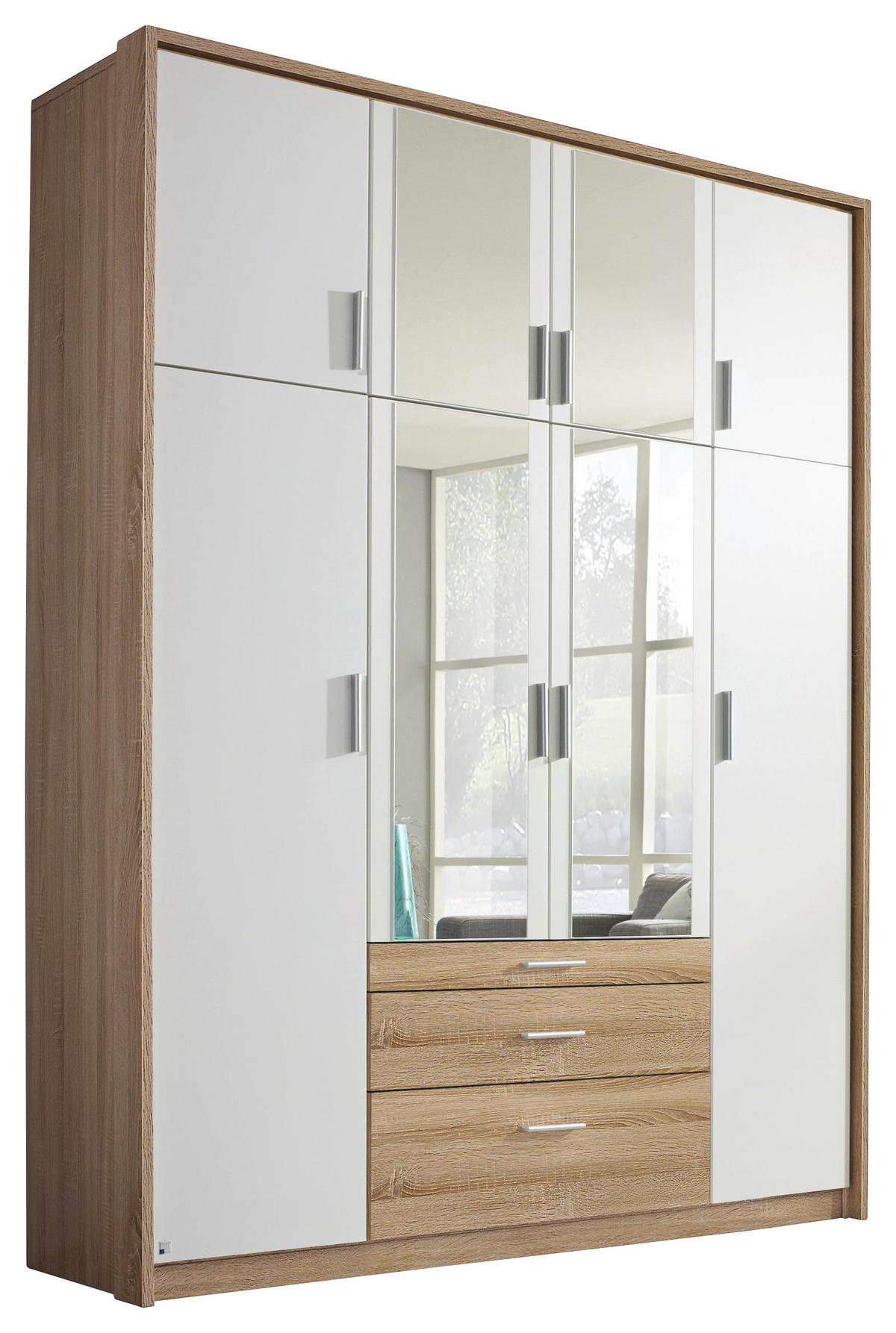 Ormar S Klasičnim Vratima Hildesheim - bijela/prozirno, Design, staklo/drvni materijal (185/231/56cm) - Modern Living