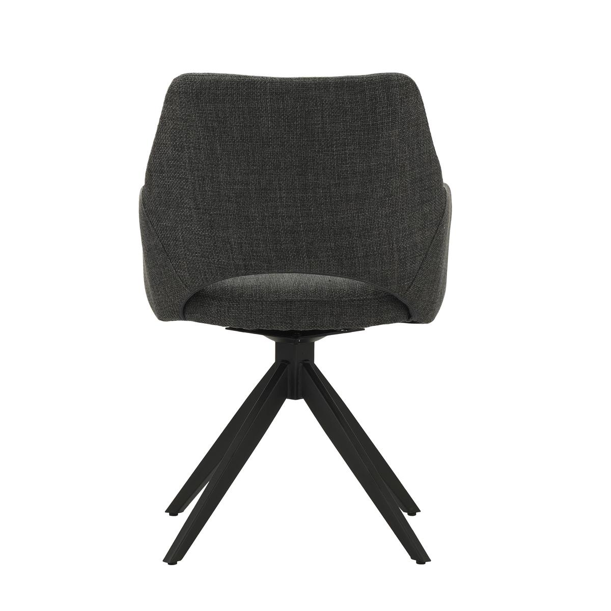 Stuhl Asher Anthrazit - Anthrazit/Schwarz, MODERN, Textil/Metall (54,5/85/61,5cm) - MID.YOU