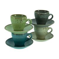 Kavni Servis Nature Collection Bunt, 8-Delni - modra/siva, Trend, keramika - Creatable