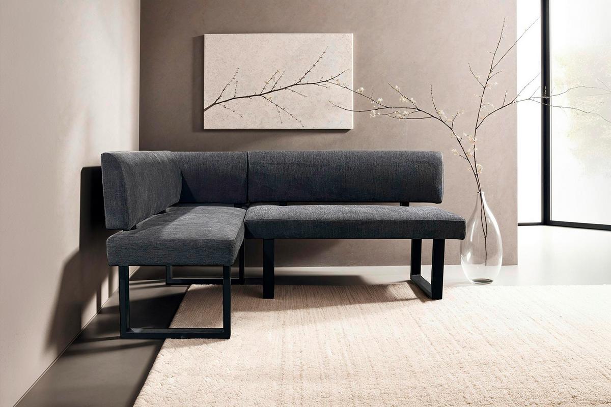 Eckbank Vancouver Grau/Schwarz - Anthrazit/Schwarz, Design, Textil/Metall (125/181,5cm) - MID.YOU