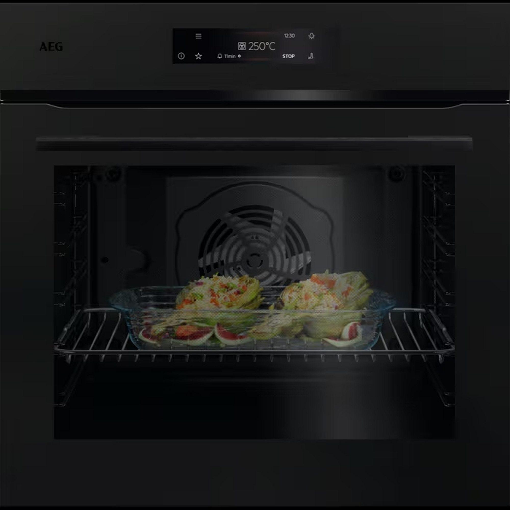 Einbaubackofen NBU7A60KT - Schwarz, MODERN, Glas/Metall (59,6/59,4/56,9cm) - AEG