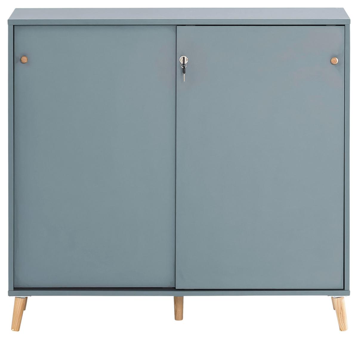 Aktenschrank Serie 500 Blau ca. 100,1x92,6x41cm - Blau, MODERN, Holzwerkstoff (100,1/92,6/41cm) - MID.YOU